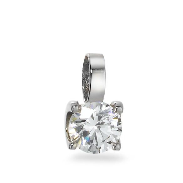 Pendentif Or blanc 9K Zircone Ø5 mm-569062