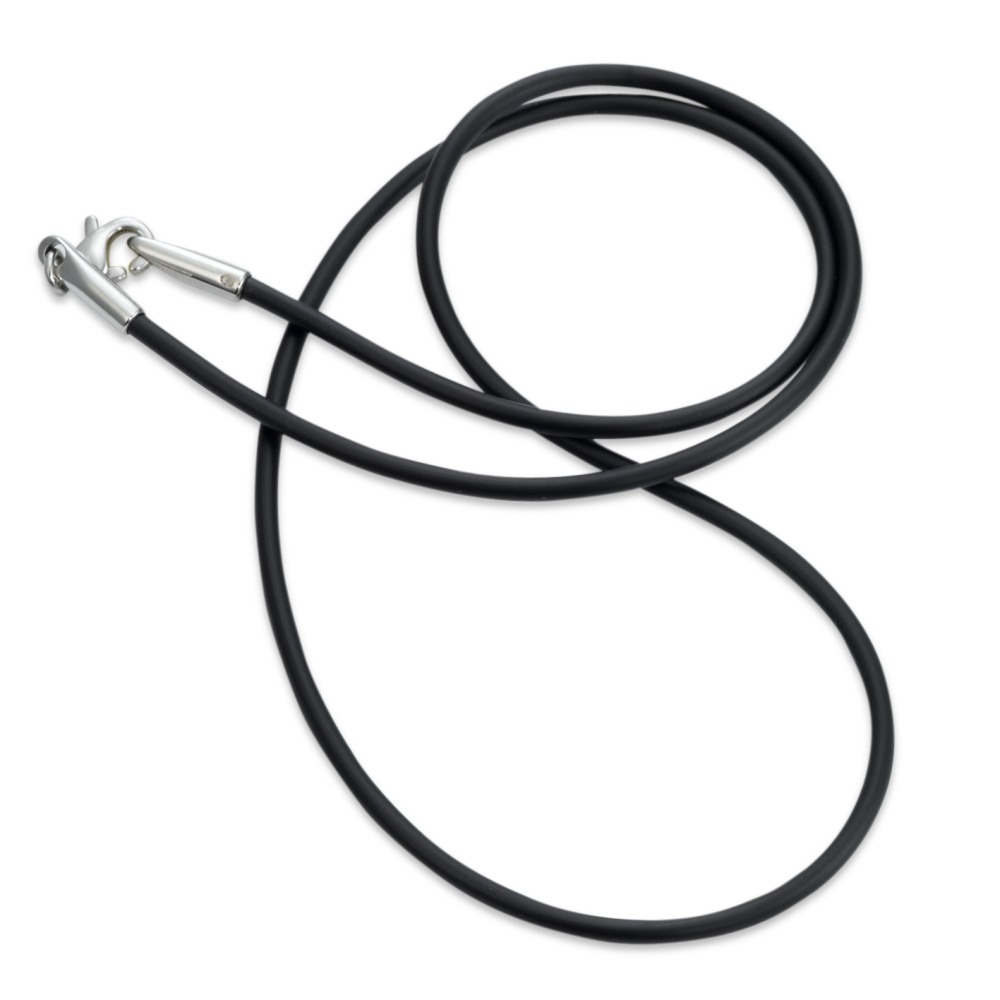 Cordon de cou Caoutchouc, Acier inoxydable 45 cm Ø2 mm-569108