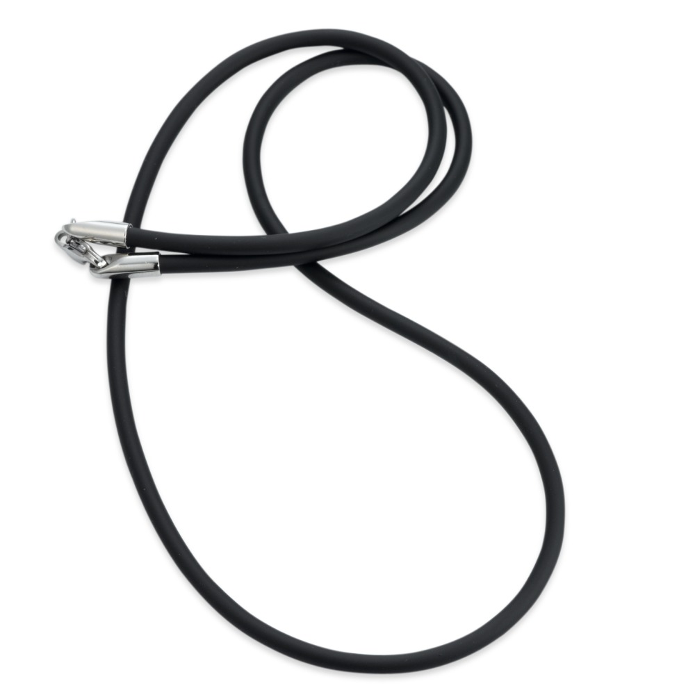 Cordon de cou Caoutchouc, Acier inoxydable 50 cm Ø3 mm-569109