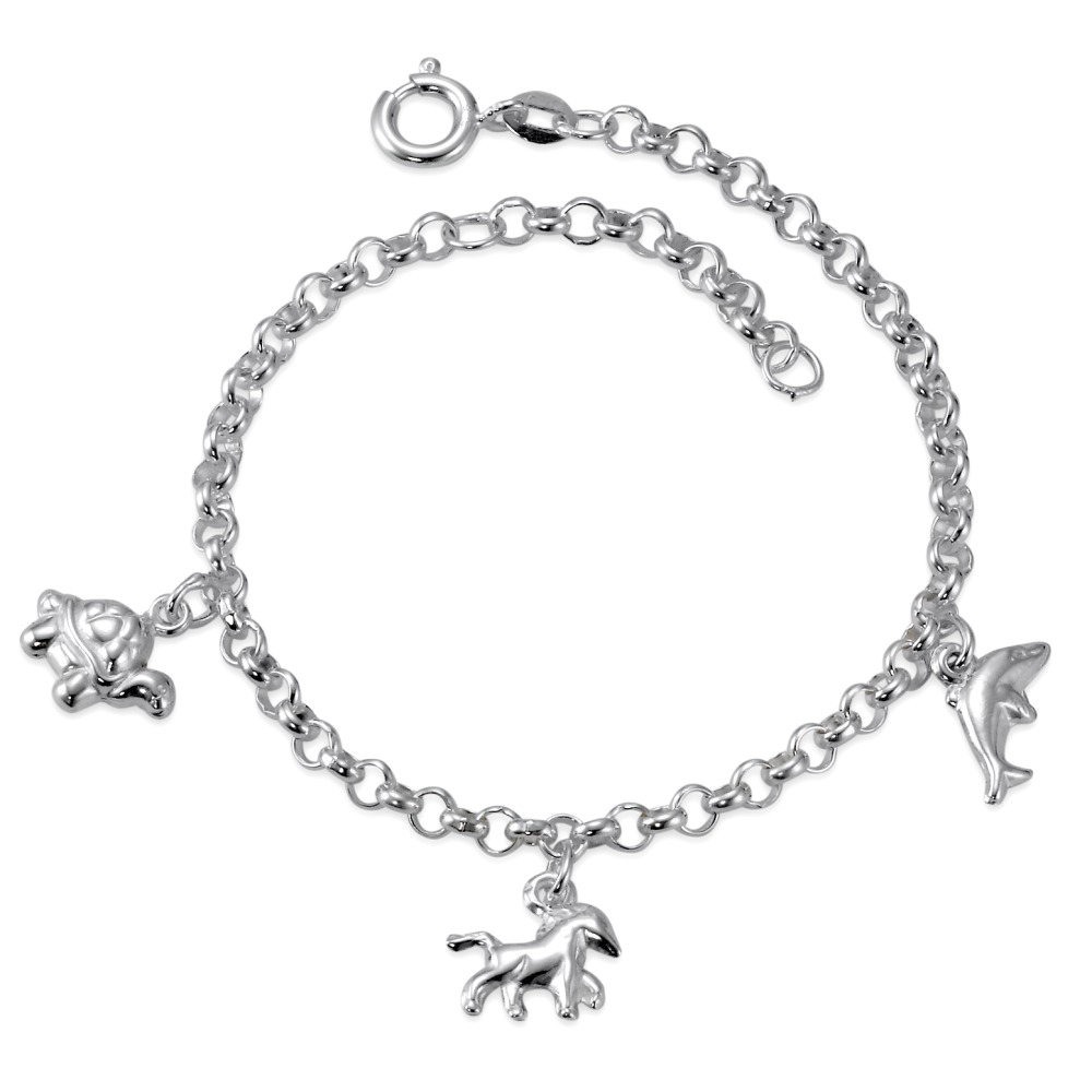 Armband Silber Delfin 14-16 cm verstellbar Ø3 mm-569148