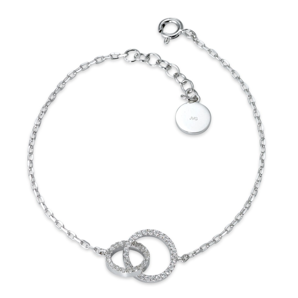 Bracelet Argent Zircone Rhodié 16.5-17.5 cm Ø10 mm-569241