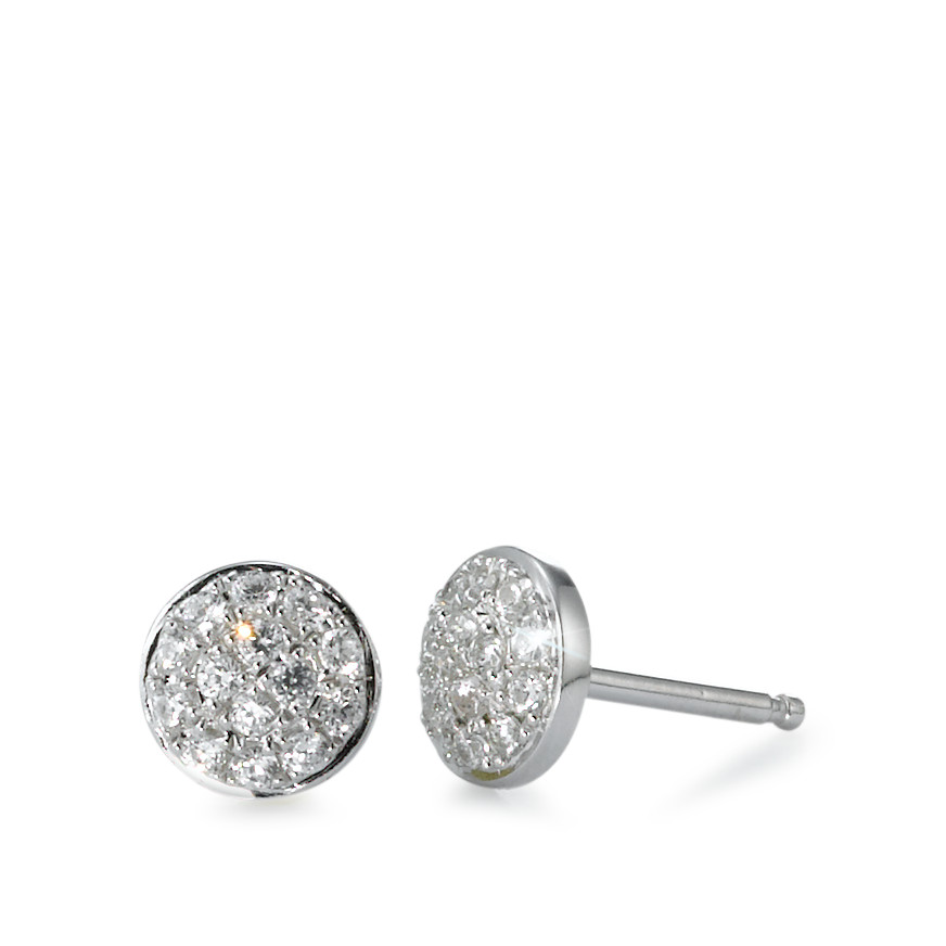 Clous d'oreilles Argent Zircone Rhodié Ø6 mm-569250
