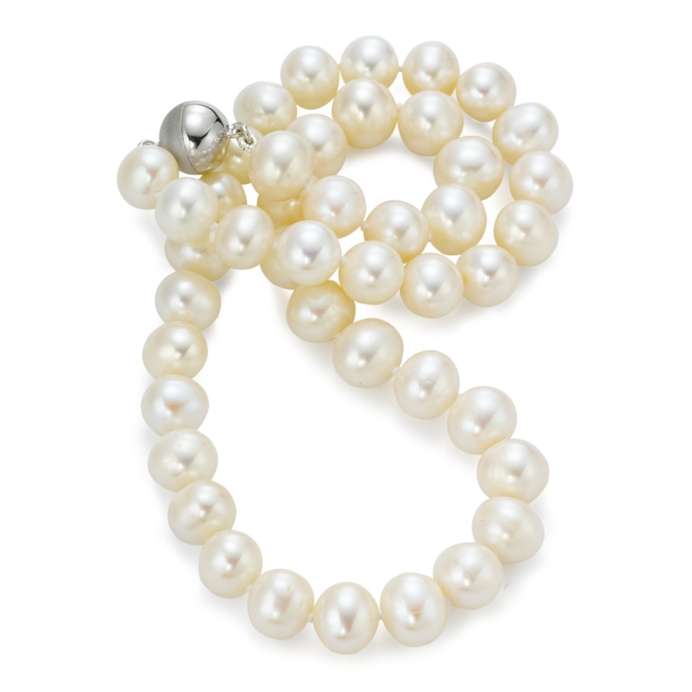 Collier Argent Rhodié perle d'eau douce 50 cm-569394