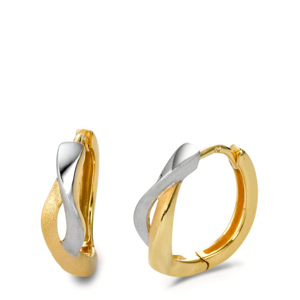 Créoles à charnières Or jaune 9K, Or blanc 9K-569467