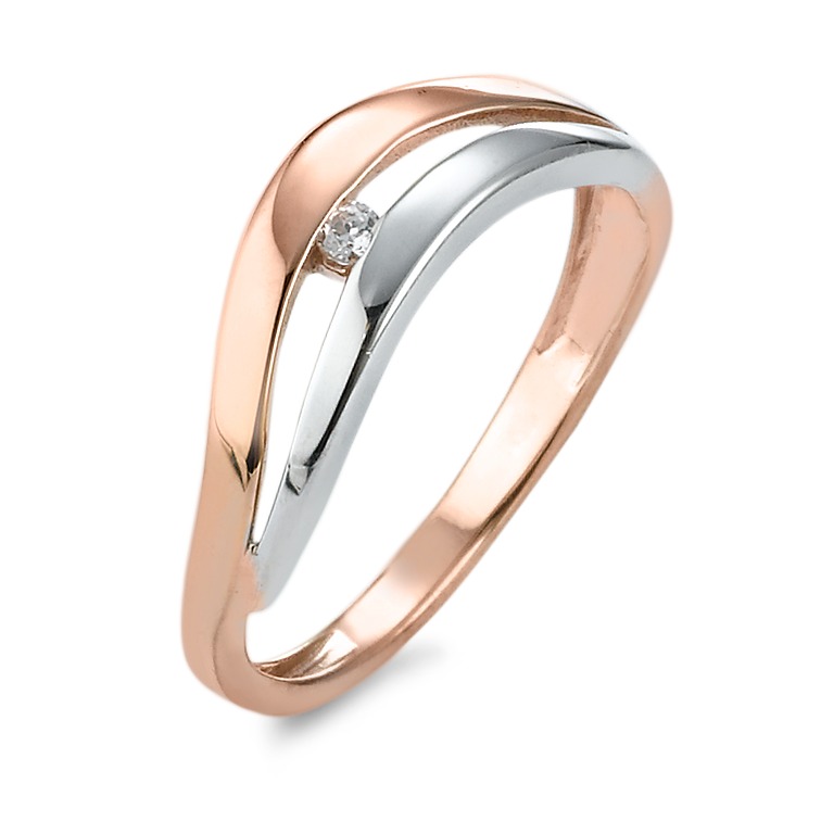 Bague Or blanc 9K, Or rose 9K Zircone-569538