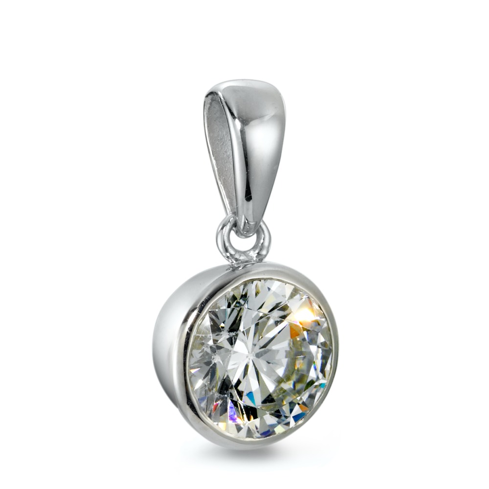 Pendentif Or blanc 9K Zircone-569588