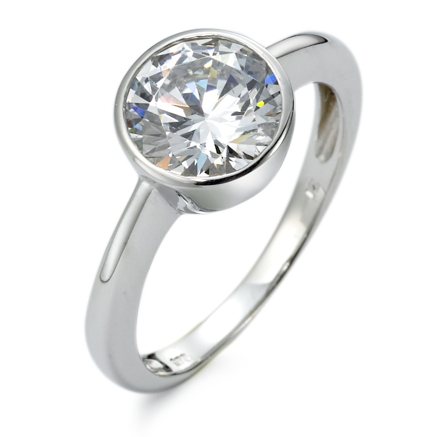 Bague Or blanc 9K Zircone Ø9 mm-569589