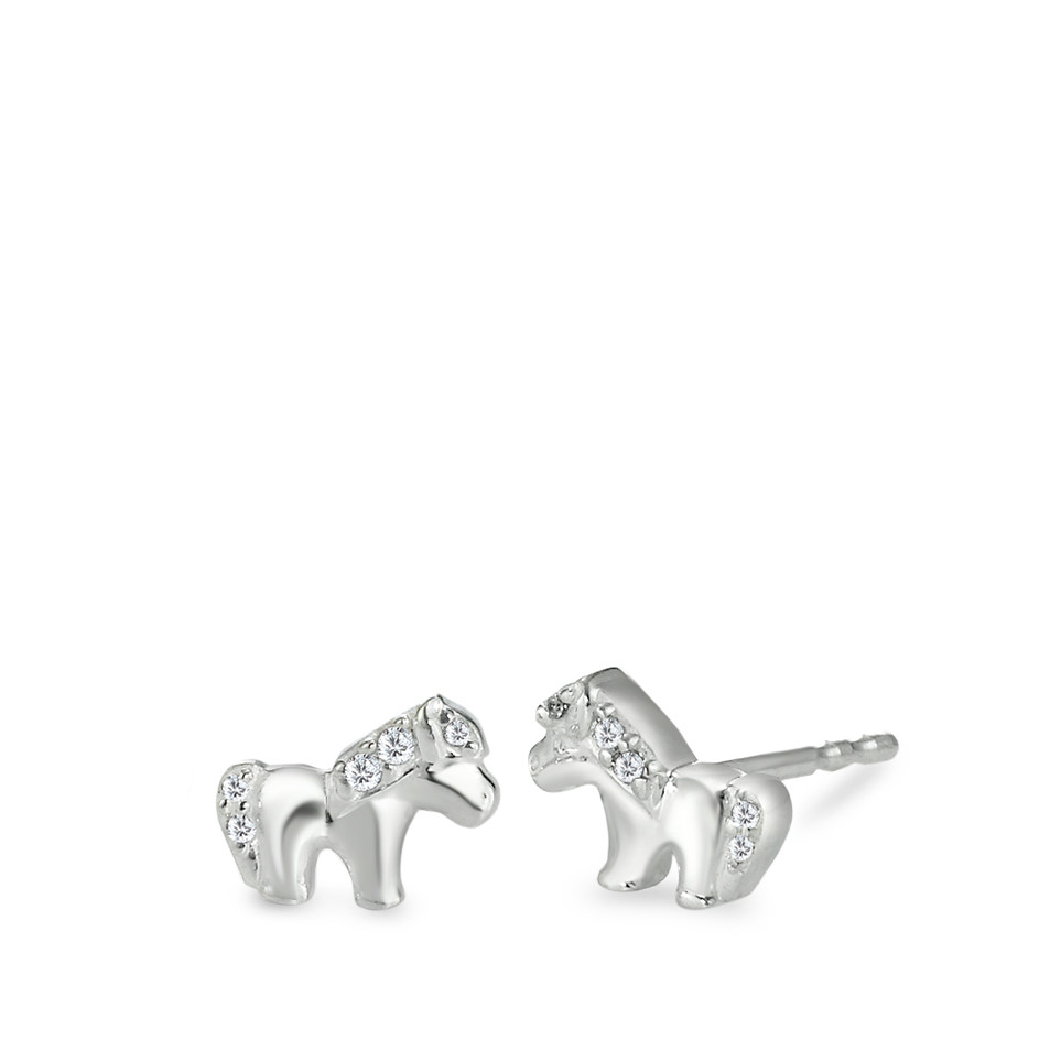 Clous d'oreilles Argent Zircone 10 Pierres Cheval-569666