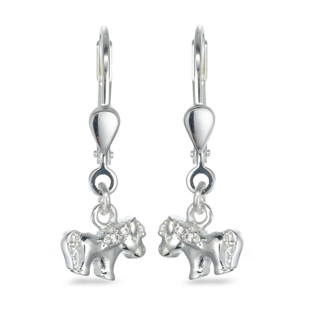 Pendant d'oreilles Argent Zircone 8 Pierres Cheval-569667