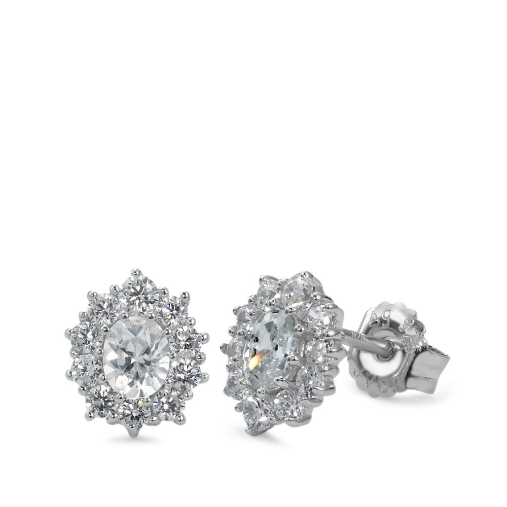Clous d'oreilles Argent Zircone Rhodié-570019