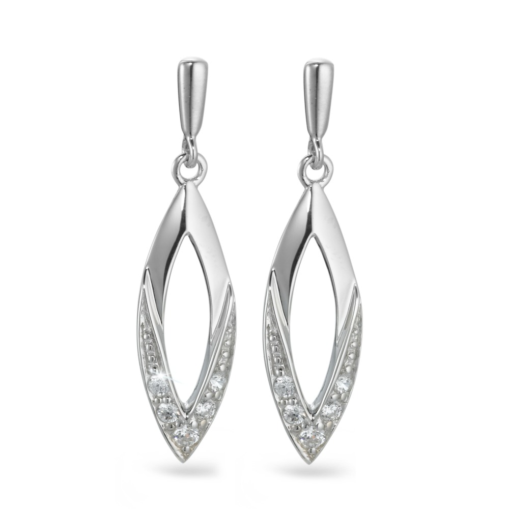 Pendant d'oreilles Argent Zircone 10 Pierres Rhodié-570067