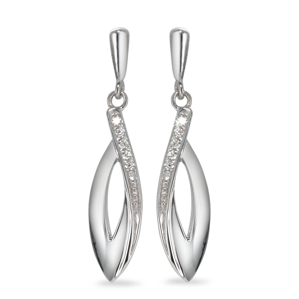 Pendant d'oreilles Or blanc 9K Zircone 10 Pierres-570131