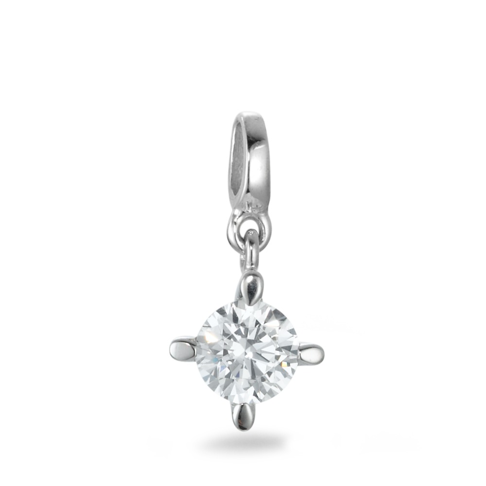 Pendentif Or blanc 9K Zircone-570140