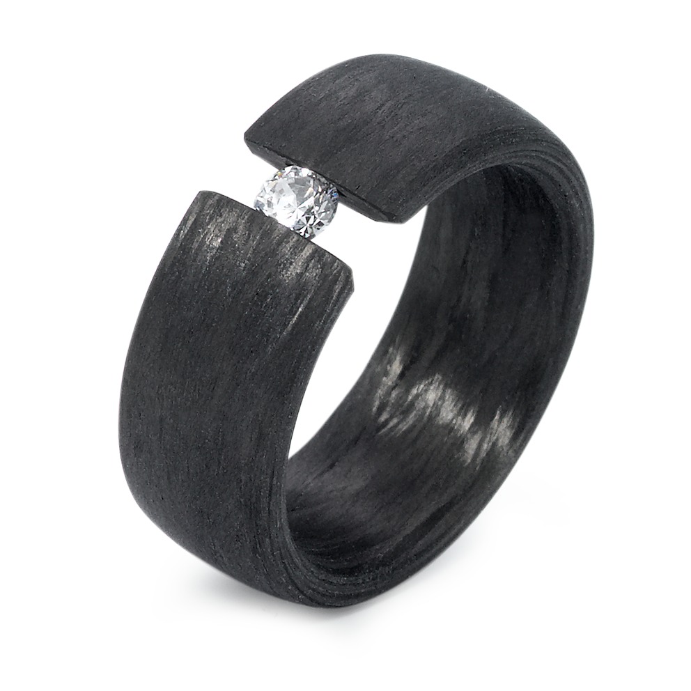 Bague Carbone Zircone-570171