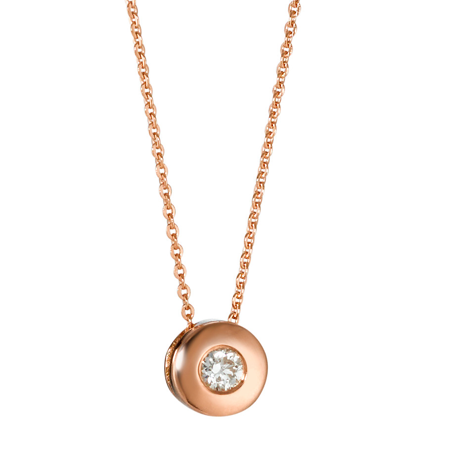 Chaînette avec pendentif Or rose 14K Diamant 0.05 ct, w-si 42 cm Ø5 mm-570585