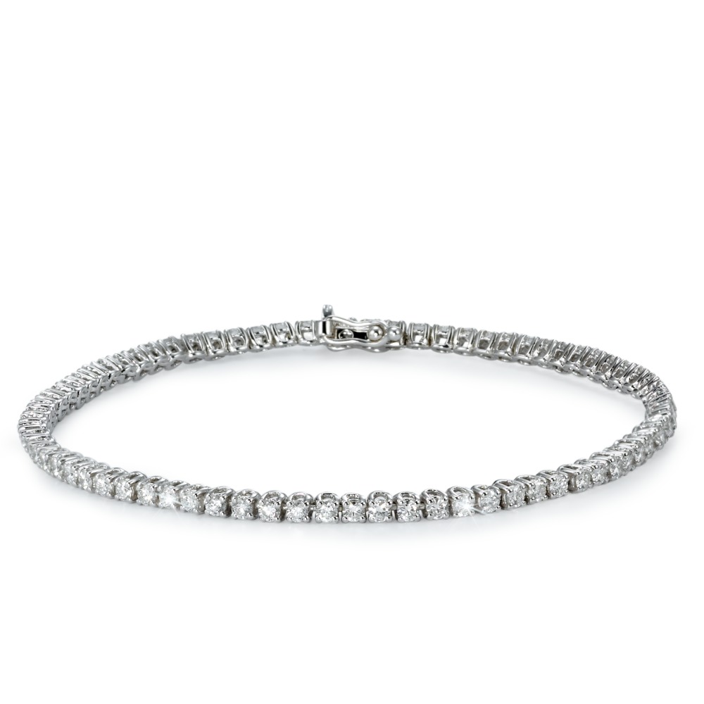 Bracelet Or blanc 18K Diamant 2.05 ct, 75 Pierres, w-si 18 cm-570635