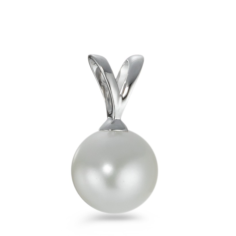 Pendentif Or blanc 18K perle d'eau douce blanc-570710