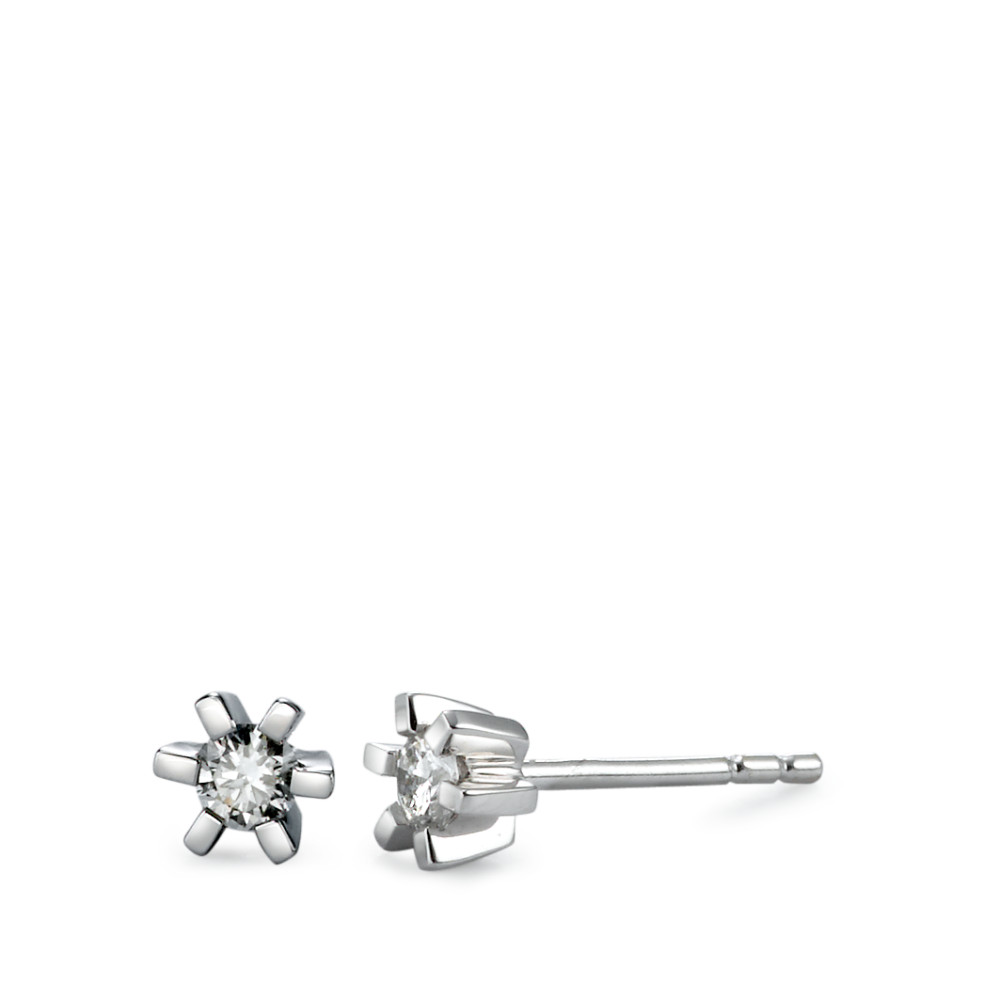Clous d'oreilles Or blanc 18K Diamant 0.20 ct, 2 Pierres, w-si Ø4.5 mm-570767