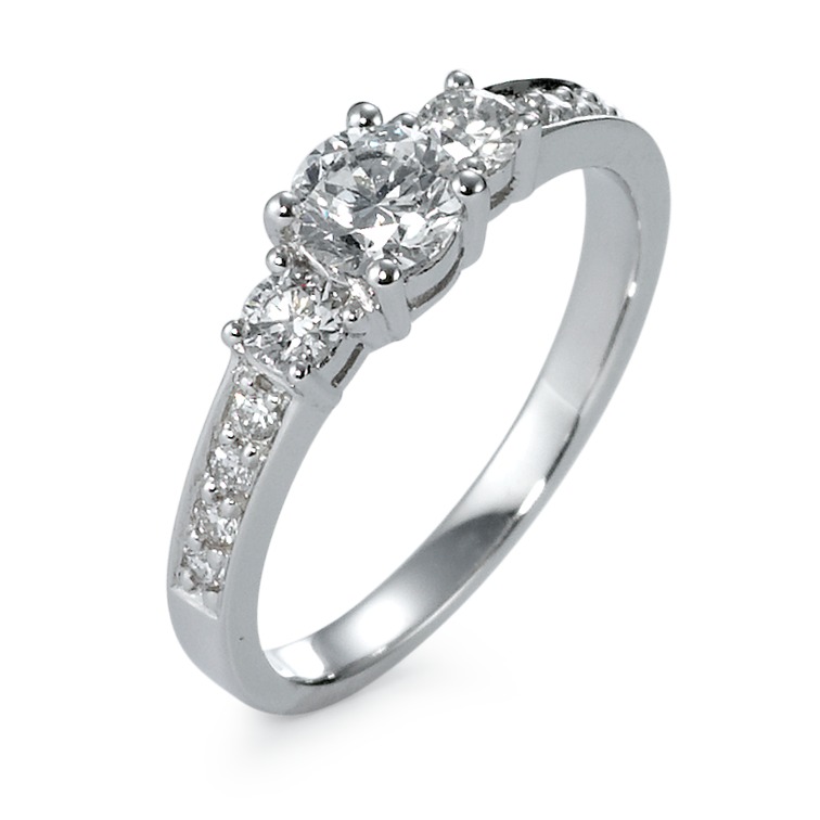 Bague Or blanc 18K Diamant 0.81 ct, 11 Pierres, w-si-570802