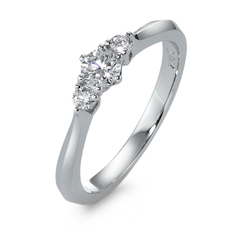 Bague Or blanc 18K Diamant 0.32 ct, 3 Pierres, w-si-570804