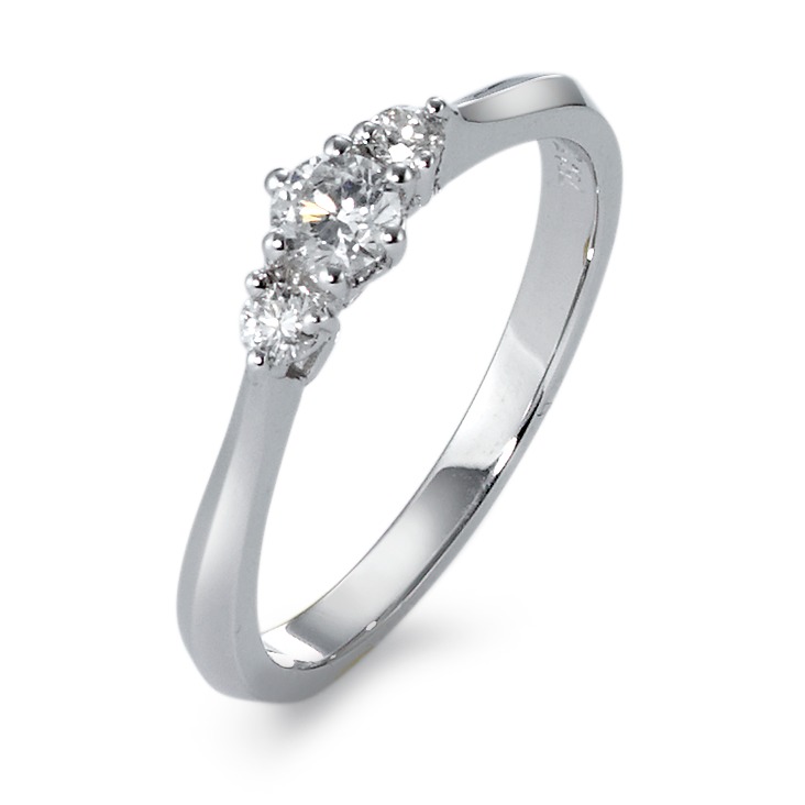 Bague Or blanc 18K Diamant 0.27 ct, 3 Pierres, w-si-570805