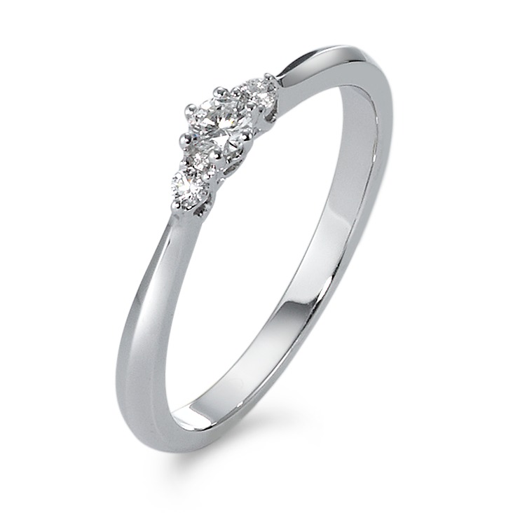 Bague Or blanc 18K Diamant 0.14 ct, 3 Pierres, w-si-570807
