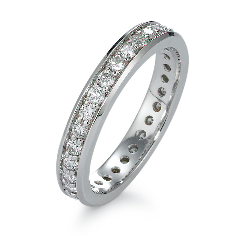 Memory Ring 750/18 K Weissgold Diamant 0.80 ct, 33 Steine, w-si-570828
