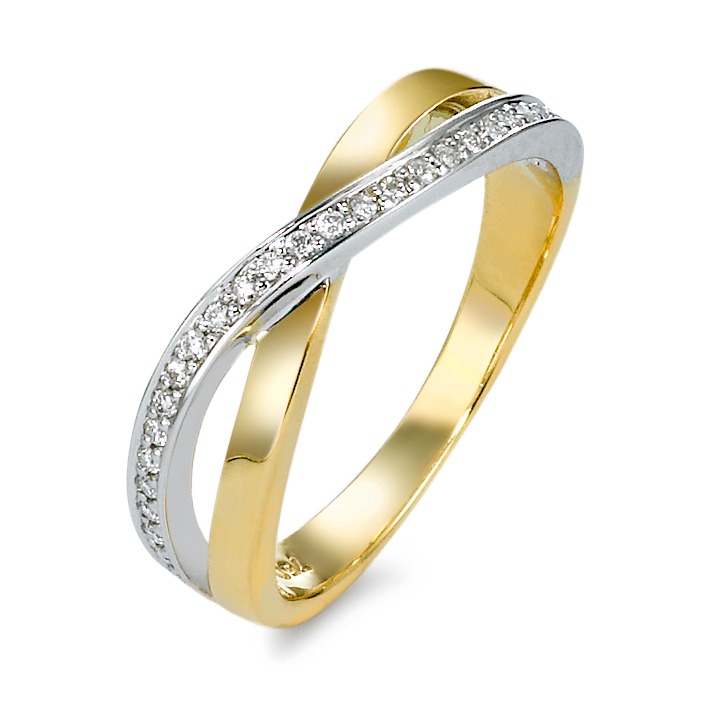 Bague Or jaune 18K, Or blanc 18K Diamant 0.13 ct, 27 Pierres, w-si-570865