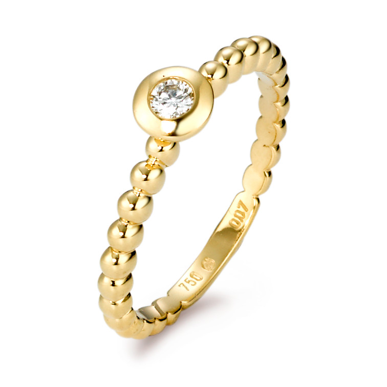 Bague Or jaune 18K Diamant 0.07 ct, brillant, w-si-571026