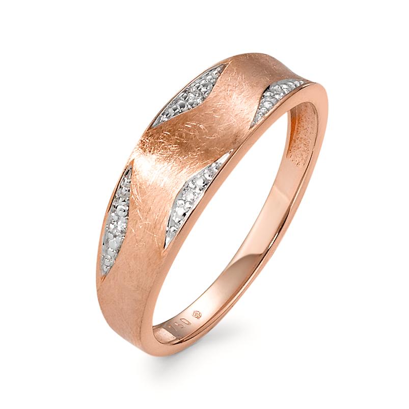 Bague Or rouge 18K Diamant blanc, 0.02 ct, 4 Pierres, brillant, w-si-571032