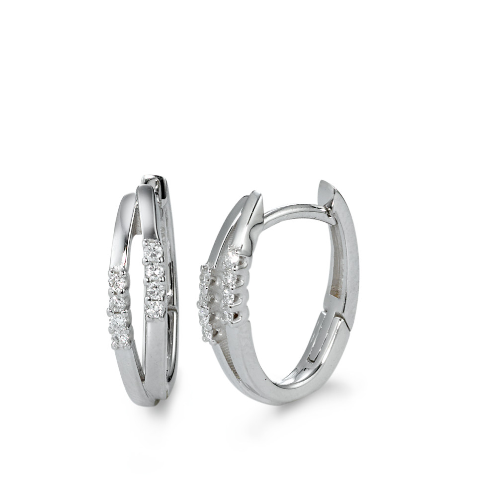Créoles à charnières Or blanc 18K Diamant blanc, 0.11 ct, 16 Pierres, brillant, w-si-571044