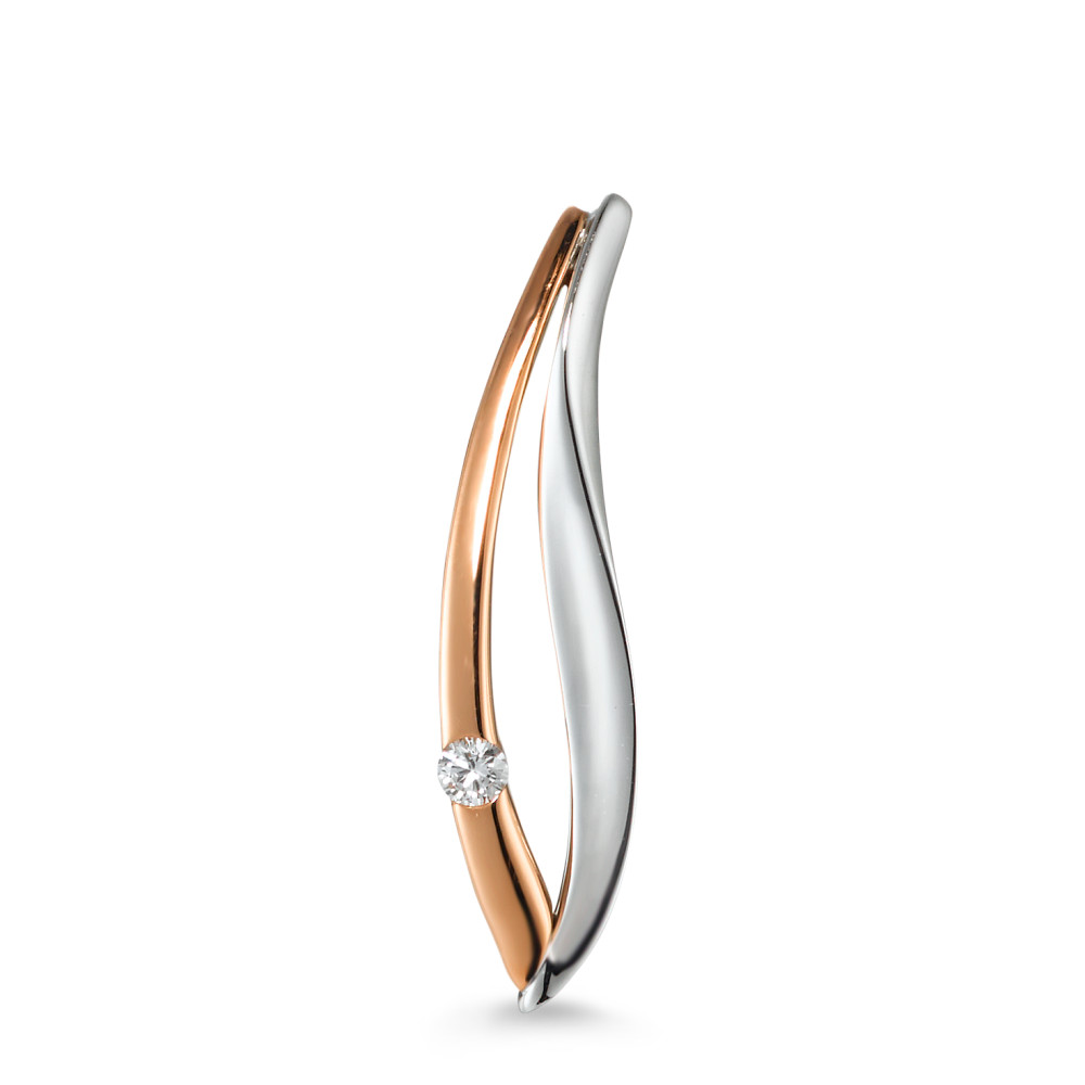 Pendentif Or rouge 18K, Or blanc 18K Diamant blanc, 0.04 ct, brillant, w-si-571055