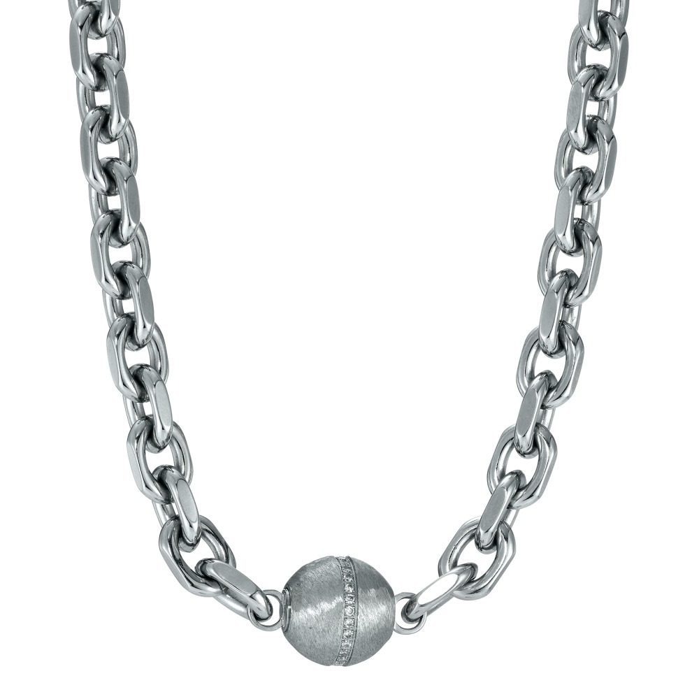 Collier Acier inoxydable Zircone 46 cm Ø9 mm-571372