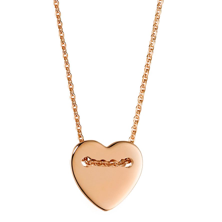 Collier Or rouge 14K Coeur 42 cm Ø8 mm-571491