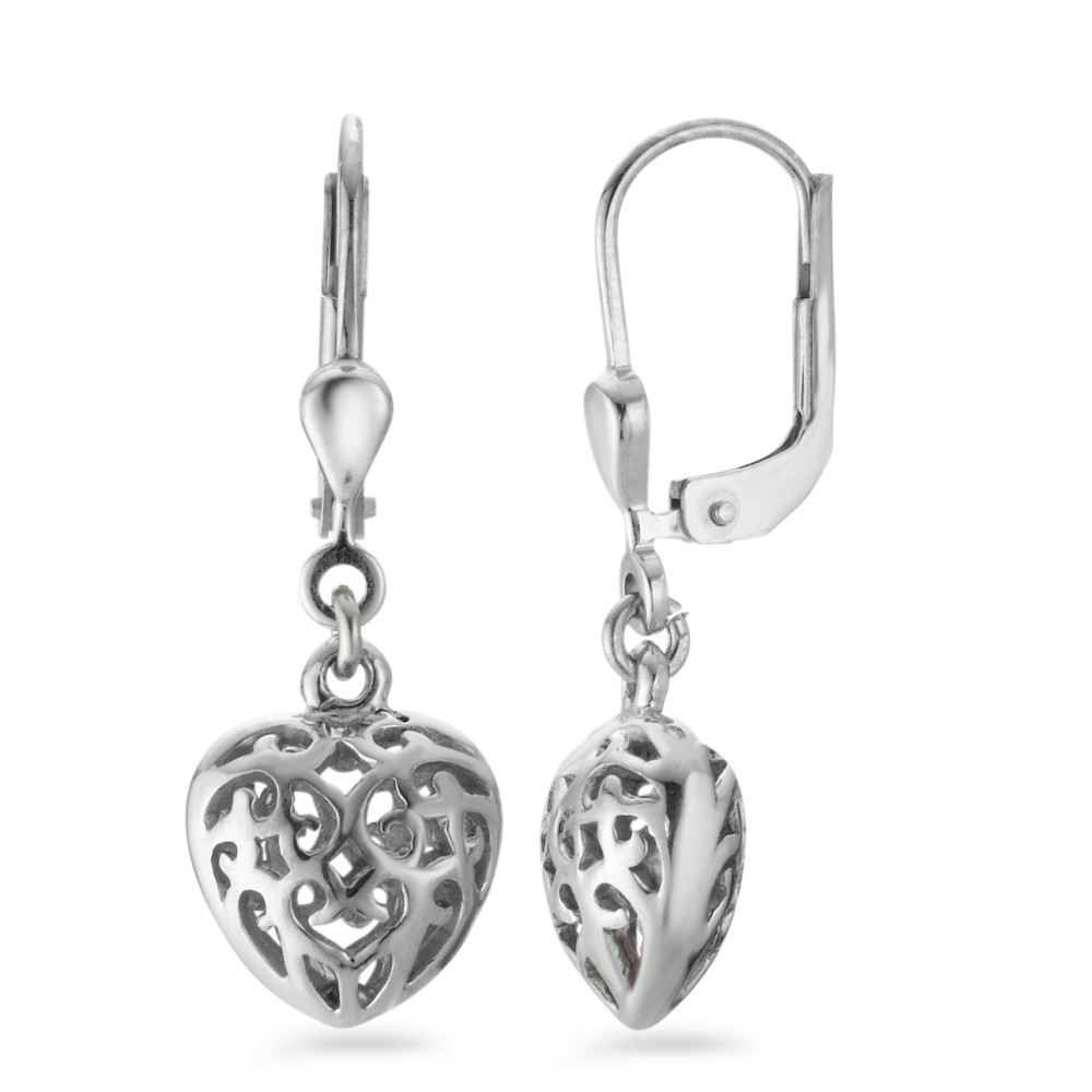 Pendant d'oreilles Argent Rhodié Coeur-572112