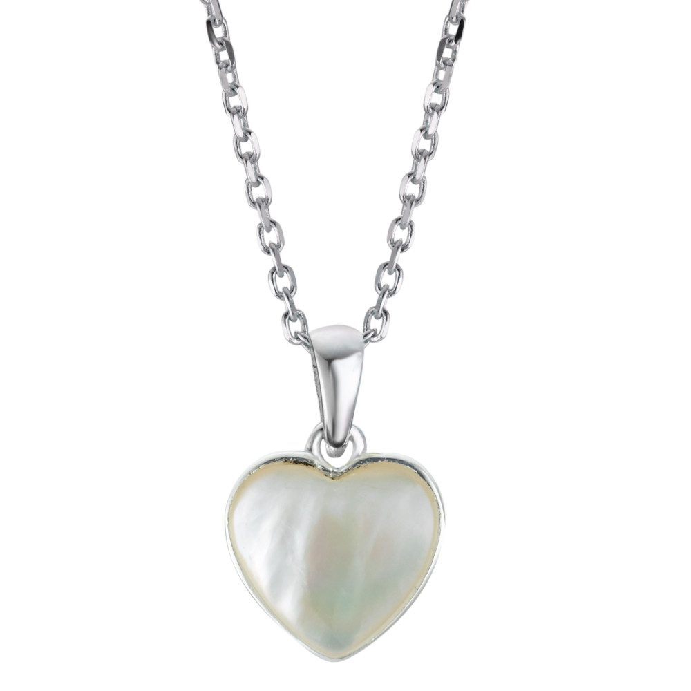 Chaînette avec pendentif Argent nacre Coeur 36-38 cm Ø12 mm-572121