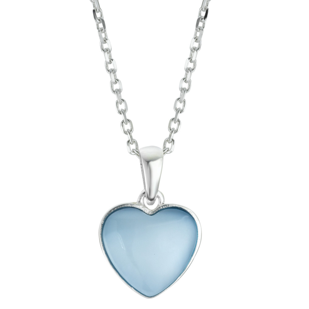 Chaînette avec pendentif Argent nacre Coeur 36-38 cm Ø12 mm-572123