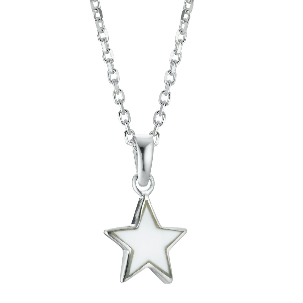 Chaînette avec pendentif Argent nacre Étoile 36-38 cm Ø10 mm-572140
