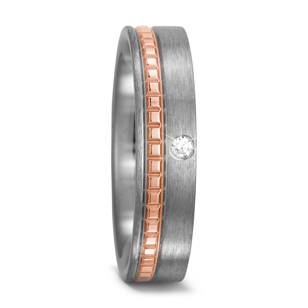 Alliance Titane, Or rouge 18K Diamant 0.03 ct, w-si-572164