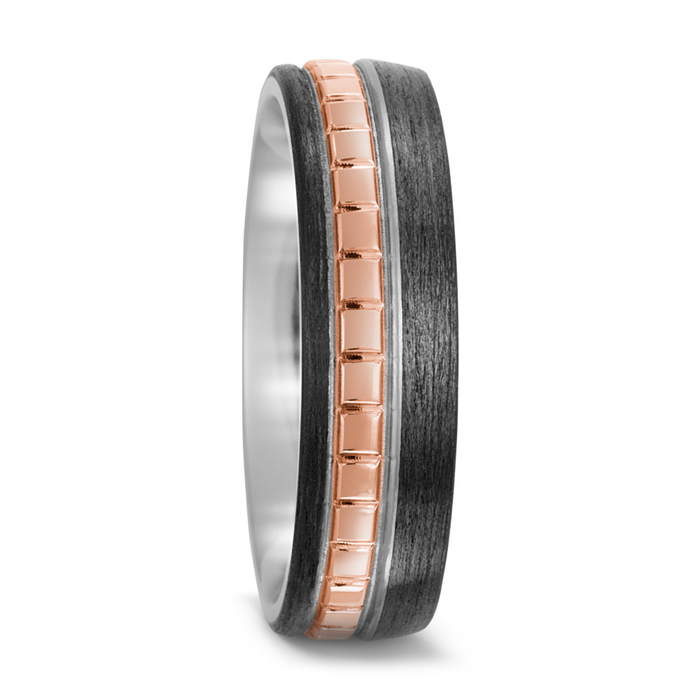 Partnerring Titan, Carbon, 750/18 K Rotgold-572190