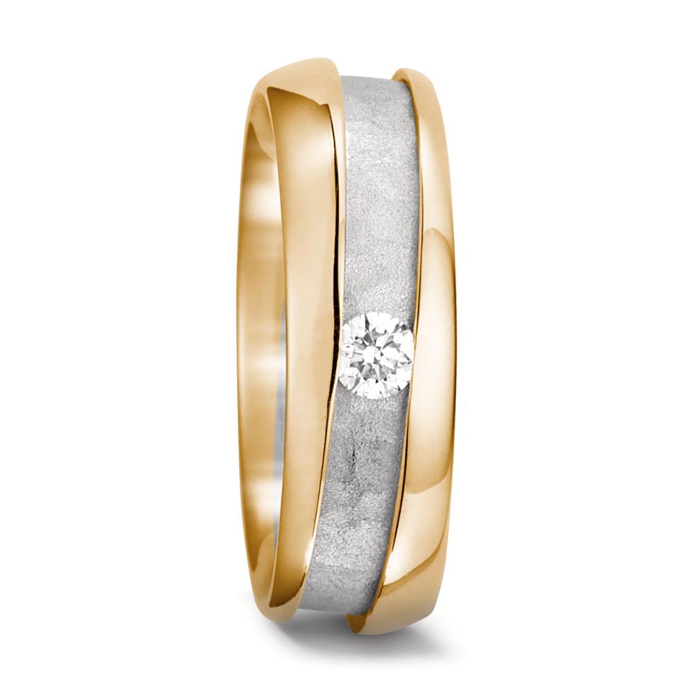 Alliance Or jaune 18K, Or blanc 18K Diamant 0.10 ct, w-vsi-572444