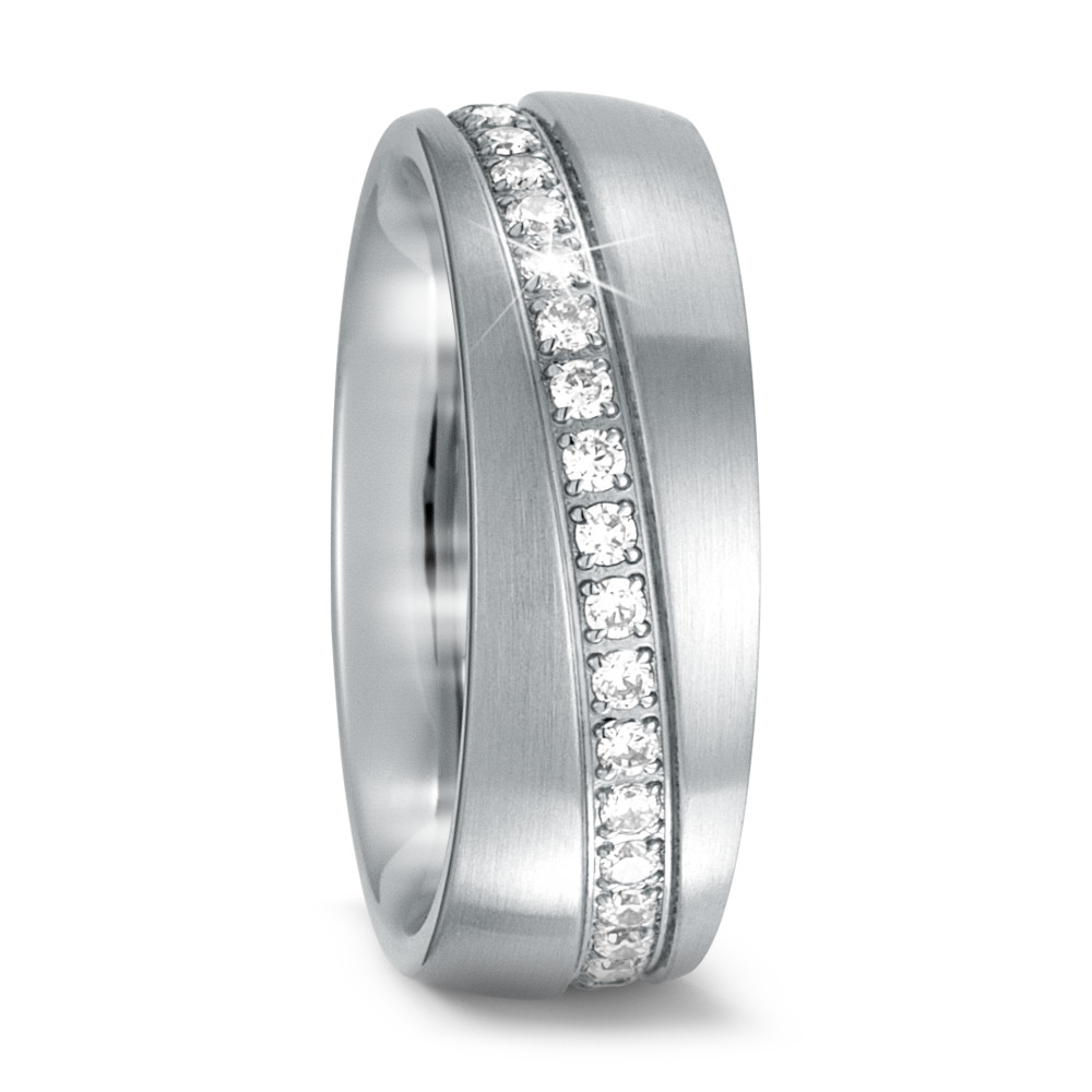 Partnerring Edelstahl Zirkonia-572714