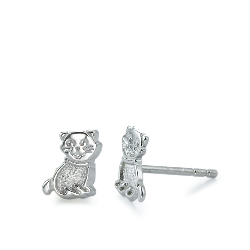 Clous d'oreilles Argent Rhodié Chat-572784