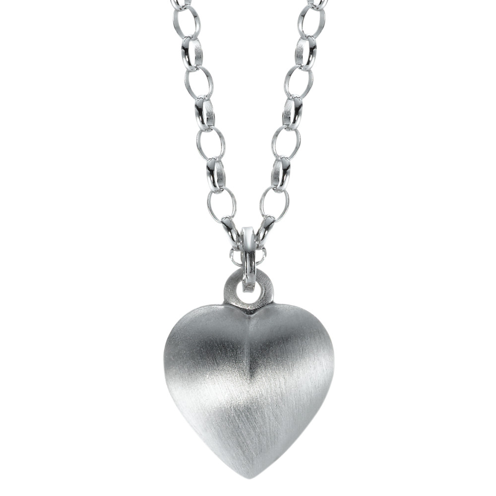 Chaînette avec pendentif Argent Rhodié Coeur 60 cm-572923