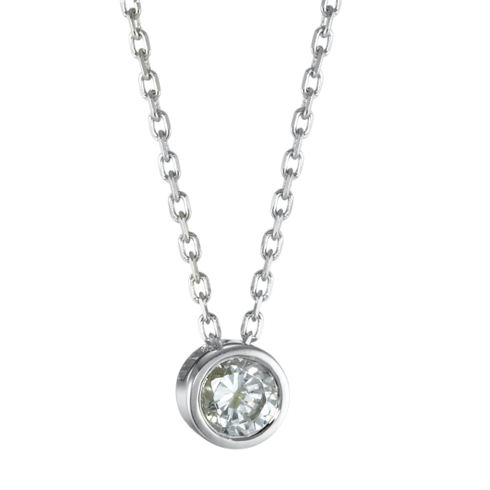 Chaînette avec pendentif Argent Zircone Rhodié 38-40 cm Ø7 mm-573097