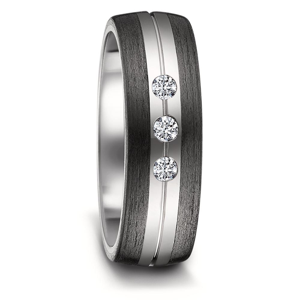 Alliance Titane, Carbone Diamant 0.09 ct, 3 Pierres, w-si-573312