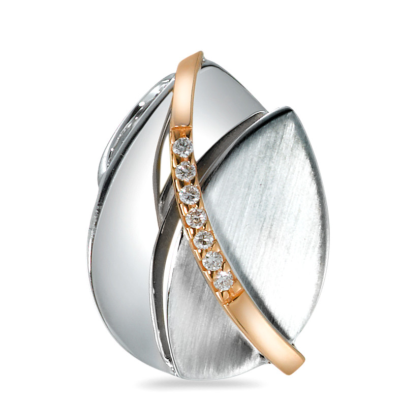 Pendentif Or rouge 18K, Or blanc 18K Diamant 0.04 ct, 7 Pierres, brillant, w-si-573369