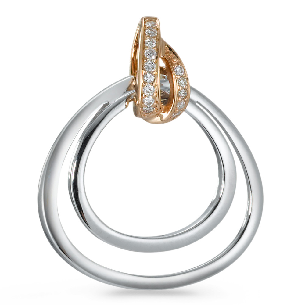 Pendentif Or rouge 18K, Or blanc 18K Diamant 0.07 ct, 14 Pierres, brillant, w-si-573371