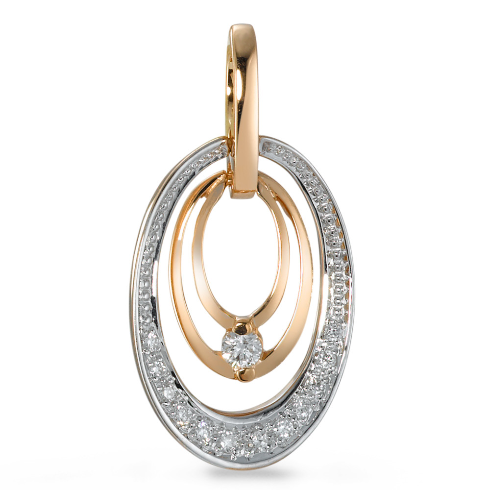 Pendentif Or rouge 18K Diamant 0.10 ct, 13 Pierres, brillant, w-si-573377