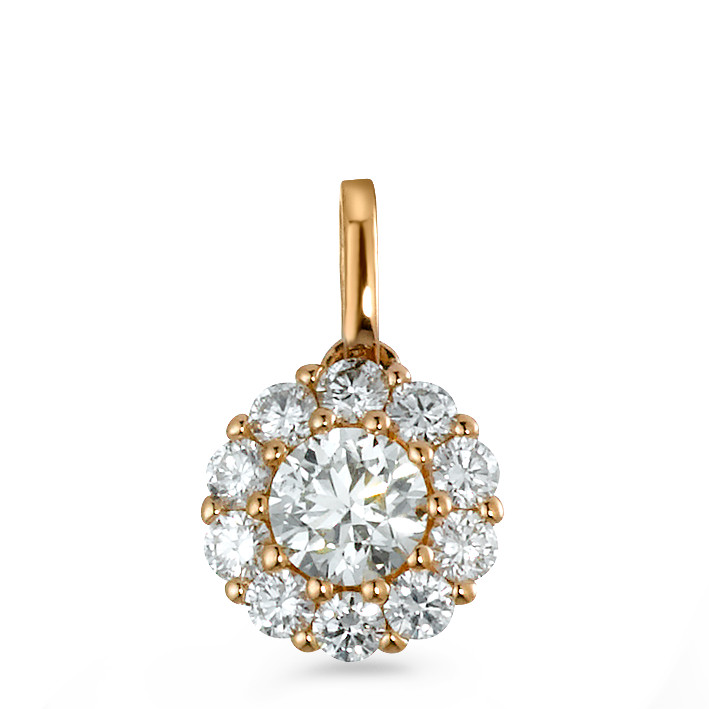 Pendentif Or rouge 18K Diamant 0.50 ct, 11 Pierres, brillant, w-si Ø7 mm-573381
